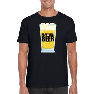 👉 Shirt zwart katoen mannen s|m|l|xl|xxl active Fout oud en nieuw t-shirt Happy New Beer / Year voor heren