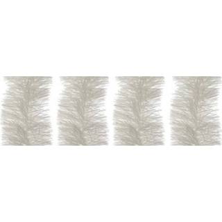 👉 Kerst boom active wit 4x lametta guirlande winter 10 cm breed x 270 kerstboom versiering/decoratie