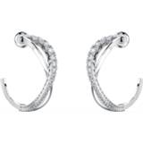 👉 Oorring zilverkleurig PE vrouwen oorbel active twist Swarovski 5563908 - Mini Hoop Oorringen 9009655639086