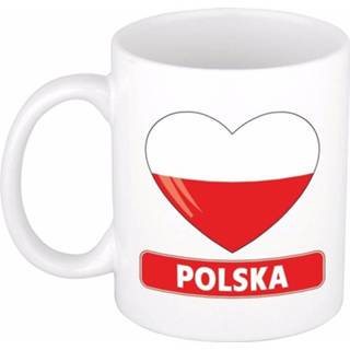 👉 Hartje vlag Polen mok / beker 300 ml