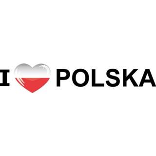 👉 I Love Polska/Polen vlaggen thema sticker 19 x 4 cm