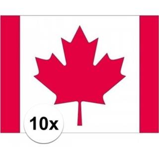 👉 10x stuks Stickers van de Canadese vlag