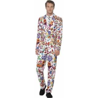 👉 Multi polyester mannen Carnavalskleding heren kostuum hippie print