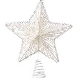 👉 Kerstboom active wit witte metaal IJzer glitter ster piek 25 cm