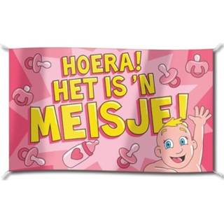 👉 Gevelvlag Hoera een meisje 100 x 150 cm