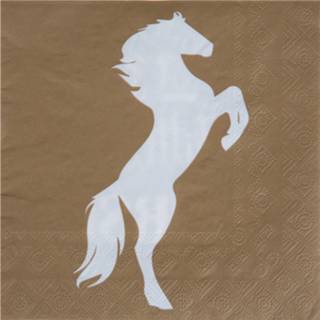 👉 Servet active 20x Paarden feest servetjes met steigerend paard opdruk 33 x cm
