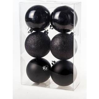 👉 Kerstbal zwarte zwart kunststof kerstballen van 8 cm