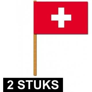 👉 2x grote Zwitserland zwaaivlaggetjes
