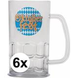 👉 6x Oktoberfest bier beker/pullen van een halve liter