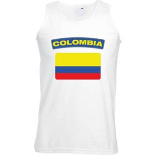 👉 Tanktop wit Colombia vlag wit heren