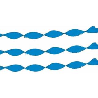 Feest slinger active blauwe 1x Lichtblauwe feestslingers crepepapier 6 meter