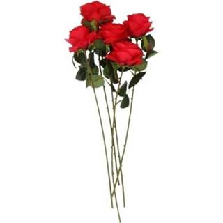 👉 Kunstbloem rood Rozen kunstbloemen 5x