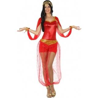 👉 Carnaval/feest Arabische buikdanseres verkleedoutfit rood voor dames