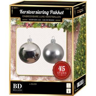 👉 Zilveren kerstbal active kerstballen pakket 45-delig voor 120 cm boom