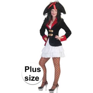 👉 Jurk multi polyester vrouwen Grote maat dames piraten verkleed jurkje en jas
