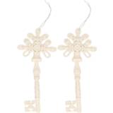 👉 Kerst versiering active witte 2x Kerstversiering decoratie hangers sleutels 17 cm