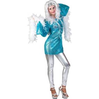 👉 Jurk blauwe vrouwen Toppers - disco queen eighties verkleed voor dames