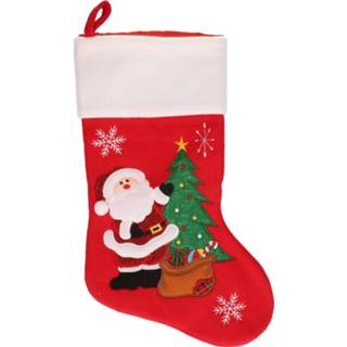 👉 Kerst versiering active Kerstversiering kerstsokken met kerstman en kerstboom 45 cm