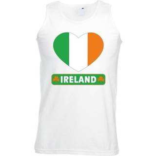 👉 Tanktop wit Ierland vlag in hart wit heren