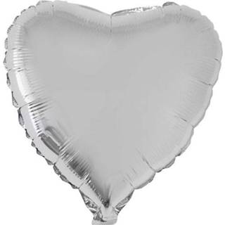 👉 Zilveren hart active hartjes folieballonnen 52 cm