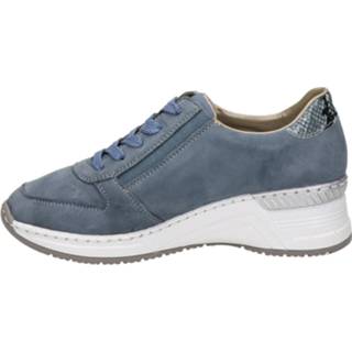 👉 Lage sneakers suede vrouwen blauw Rieker 8720251123588 872025112361