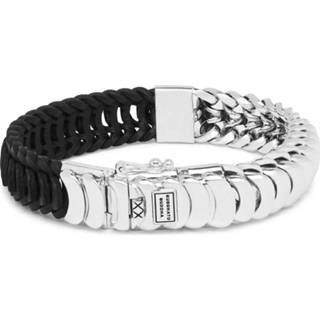 👉 Armband zwart zilver leather unisex gevlochten armbanden active lars BUDDHA TO - 123 E Mix Silver/Leather Black 8718997214448