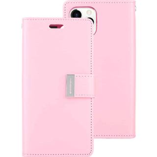 👉 Dagboek roze leer active Voor iPhone 11 Pro MERCURY GOOSPERY RICH Crazy Horse Textuur Horizontale Flip Leren Case met Houder&Kaartsleuven&Portemonnee (Roze)
