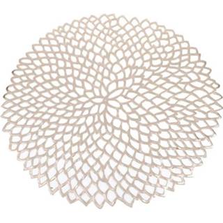 Tafel PVC plastic active 2 STUKS Kom Matten Home Decor Placemat Voor Eettafel Holle Isolatie Ronde Barokke Mediterrane Coaster Pads (champagne)