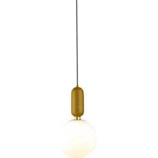 👉 Vintage hanglamp goud active Deluxe, E27 Fitting, Melkglas, 7432022931919