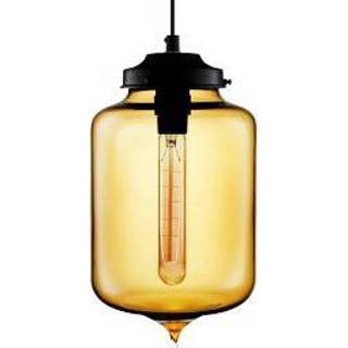 👉 Design hanglamp zwart active Amber Glazen Hanglamp, ?18x27cm, 7432022631680