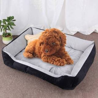 👉 Deken zwart grijs XL 70 active Hondenbotpatroon Grote Zachte Warme Kennel Hond Kat Mat Deken, Maat: XL, 90× × 15 cm (Zwart Grijs) 6922479495443