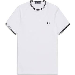 👉 Katoen l male wit Fred Perry Twin tipped tee 2999021637167