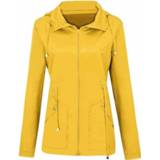 👉 Regenjas geel s active kleding Waterdichte Buitenlandse handel Windjack met capuchon Regenjas, maat: (geel)
