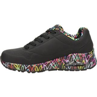 👉 Lage sneakers kunstleder vrouwen zwart Skechers Uno Loving Love 8720251069831 872025106988