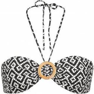 👉 Watercult - Women's Bikini Top Ethno Craft 2 - Bikinitop maat 44, grijs/zwart