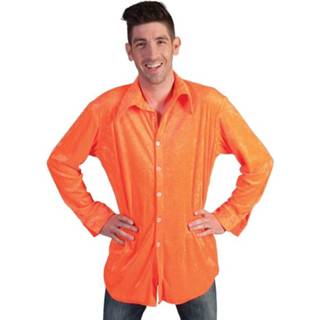 👉 Overhemd oranje fluwelen mannen voor heren