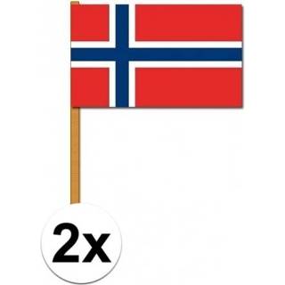 👉 2x stuks Noorse zwaaivlaggen