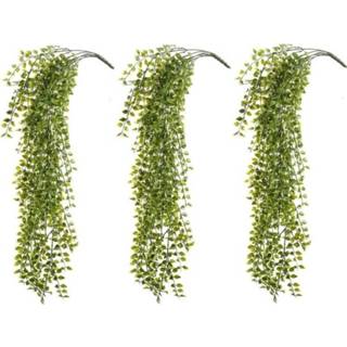 👉 3x Groene Ficus kunstplanten hangende tak 80 cm UV bestendig