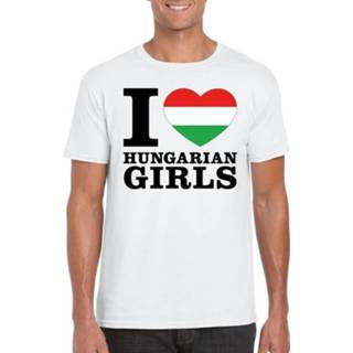 👉 Shirt wit active meisjes vrouwen mannen I love Hungarian girls/ Hongaarse dames t-shirt voor heren