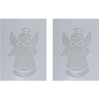 2x Sneeuwspray kerst raamsjablonen kerstengel plaatjes active 10161788 Active 2x Sneeuwspray kerst raamsjablonen kerstengel plaatjes 35 cm