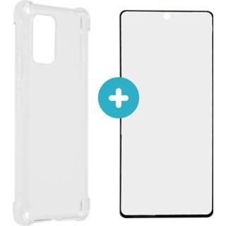 👉 Screenprotector transparant Anti-Shock Backcover + Premium Glass Galaxy S10 Lite - 8719295389203