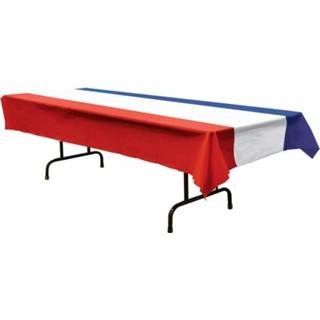 👉 Tafelkleed wit blauw rood active