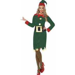 👉 Groene/rode kerst elf verkleed kostuum/jurk voor dames