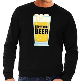 👉 Trui zwart katoen mannen s|m|l|xl|xxl active Foute oud en nieuw / sweater Happy New Beer heren