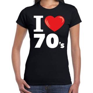 👉 I love 70s / seventies t-shirt zwart dames