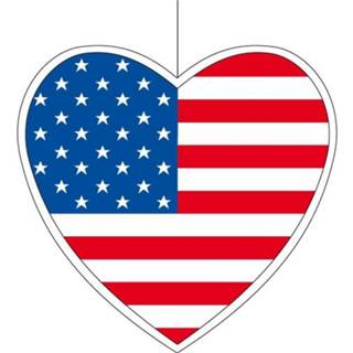 👉 Multi papier Amerikaans decoratie hart 30 cm