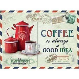 👉 Metalen active koffie thema plaatje Always A Good Idea 15 x 20
