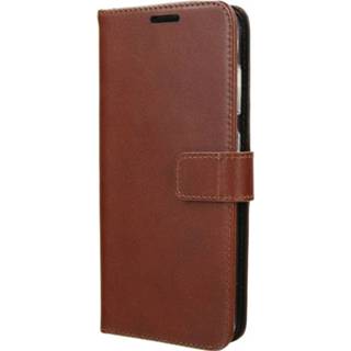 👉 Bruin leather leer unicolor unisex Booktype voor de Samsung Galaxy S20 - 8719638583589