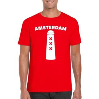 👉 Amsterdam shirt met Amsterdammertje rood heren