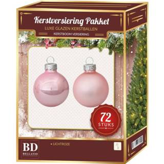 👉 Kerstbal active roze kerstballen pakket 72-delig Christmas Sweet Pink Glass